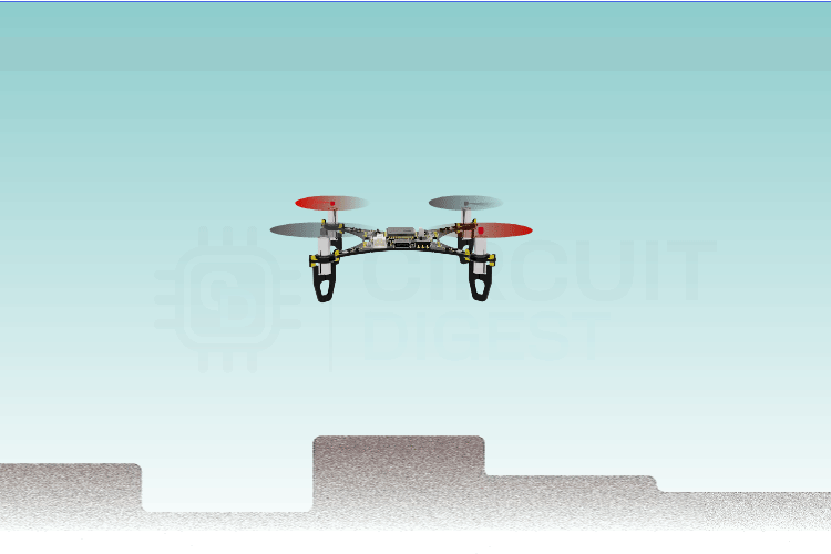 ToF sensor calculating and displaying precise drone height measurement for altitude control