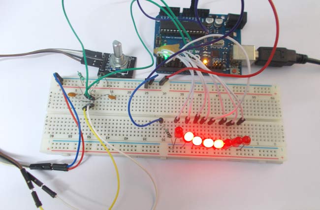  LED Chaser using Arduino and Rotary Encoder
