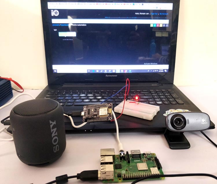  Alexa Voice Controlled LED using Raspberry Pi and ESP12