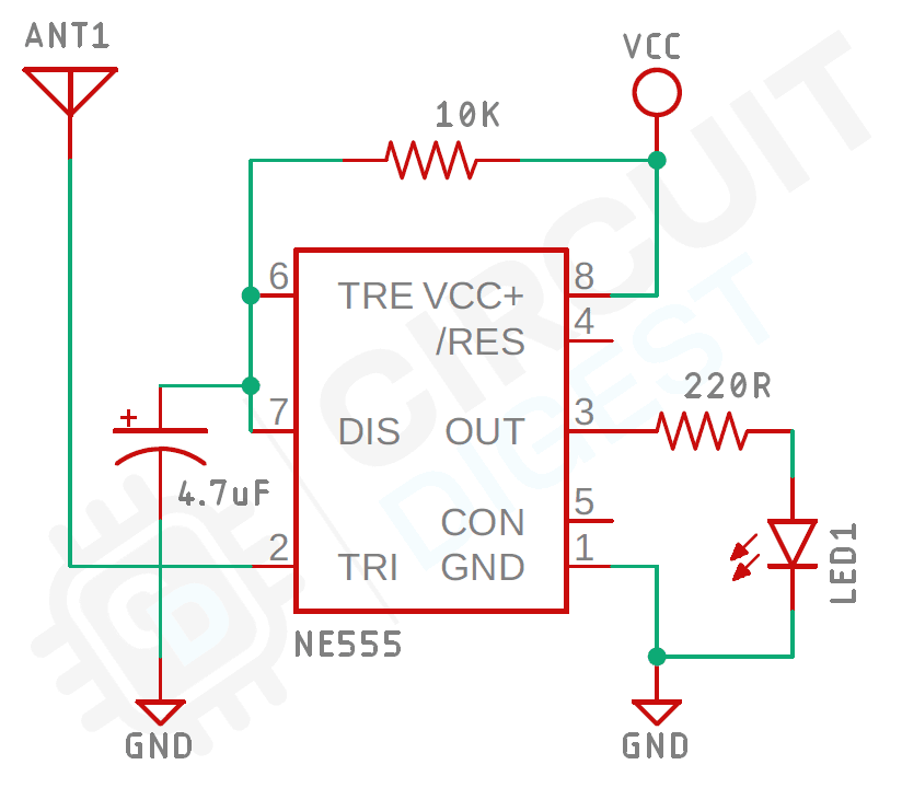 AC Current Detector circuit using 555 Timer Circuit Diagram AC Current Detector circuit using 555 Timer Circuit Diagram